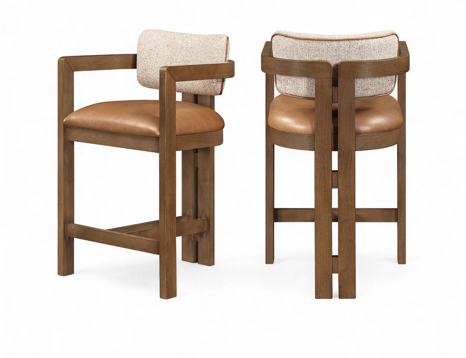 Ravina - Upholstered Counter Stool With Stained Brown Base - Simple Home Plus