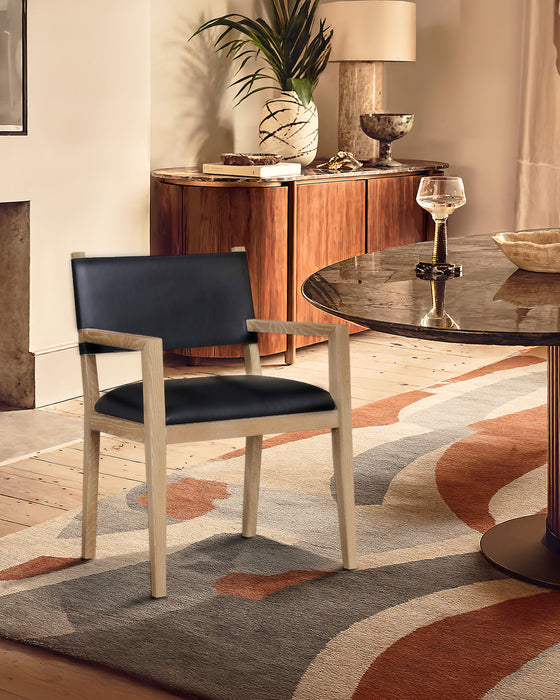 Avon - Vegan Leather Dining Arm Chair - Simple Home Plus