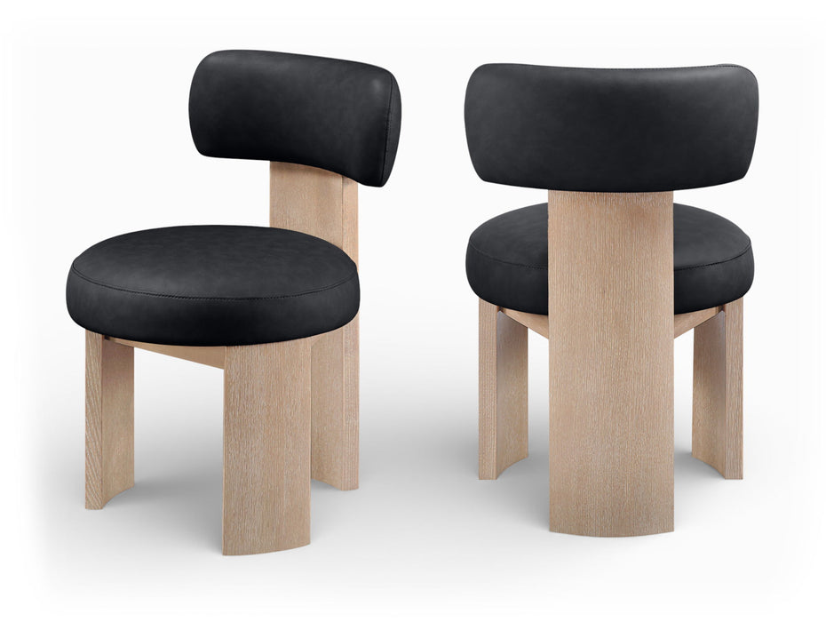 Atelier - Vegan Leather Upholstered Dining Chair (Set of 2) - Painted Natural Frame - Simple Home Plus