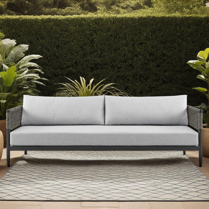 Alegria - Aluminum And Rope Outdoor Sofa - Black / Gray - Simple Home Plus