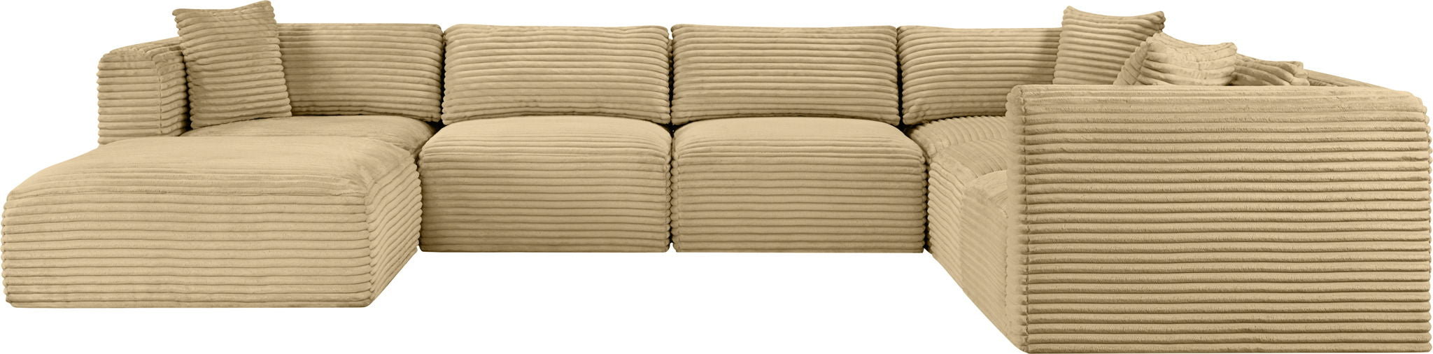 Shaggy - 7 Piece Modular U-Shaped Sectional With Ottoman - Simple Home Plus