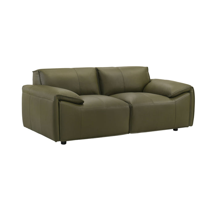 Tanner - Leather Loveseat With Padded Arms