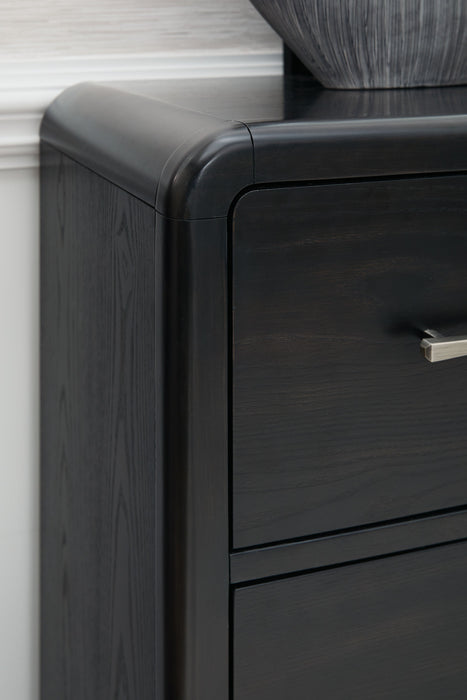 Rowanbeck - Black - Dresser And Mirror - Simple Home Plus