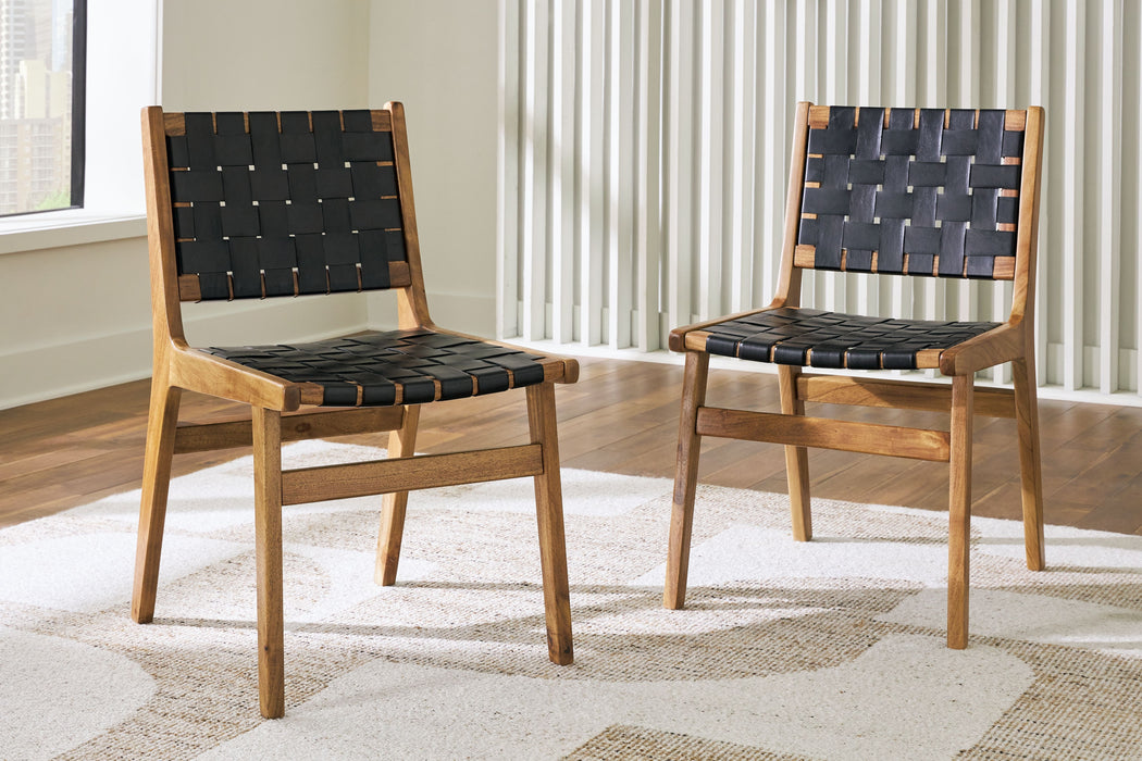 Fortmaine - Brown / Black - Dining Room Side Chair (Set of 2) - Simple Home Plus