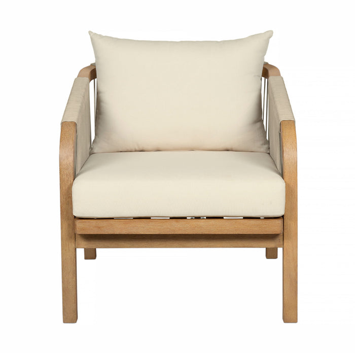 Cypress - Outdoor Patio Chair - Blonde Eucalyptus / Ivory - Simple Home Plus