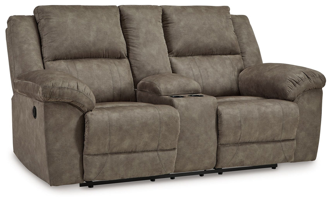 Laresview - Fossil - Dbl Reclining Loveseat with Console - Simple Home Plus