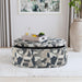 Tomkins - Oval Upholstered Storage Ottoman - Indigo Blue - Simple Home Plus