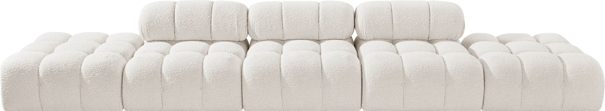 Ames - 5 Piece Boucle Upholstered Modular Sofa With 2 Armless Seats - Simple Home Plus