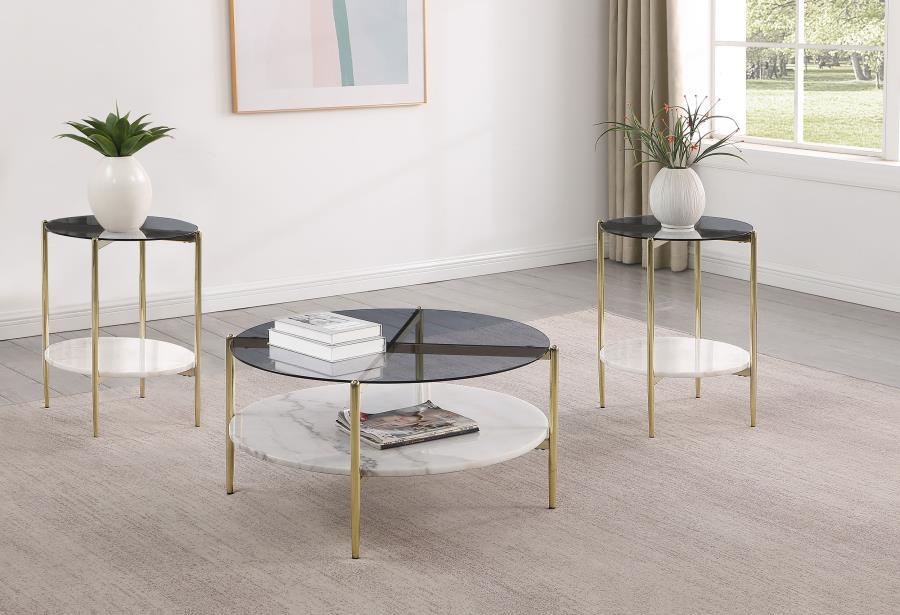 Jonelle - Round Coffee Table Set - Simple Home Plus