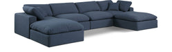 Comfy - 6 Piece Linen Modular Double Chaise Sectional - Simple Home Plus