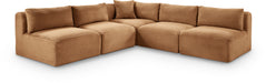 Shaggy - Fabric 5 Piece Modular Corner Armless Sectional - Simple Home Plus