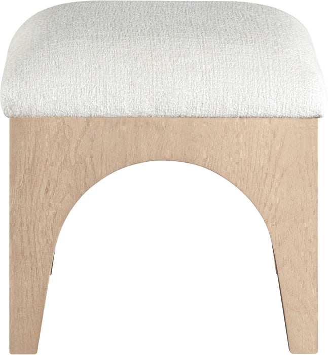 Lawson - Chenille Fabric Ottoman - Natural Base - Simple Home Plus