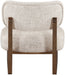 Vetra - Linen Textured Fabric Upholstered Accent Chair With Brown Base - Simple Home Plus