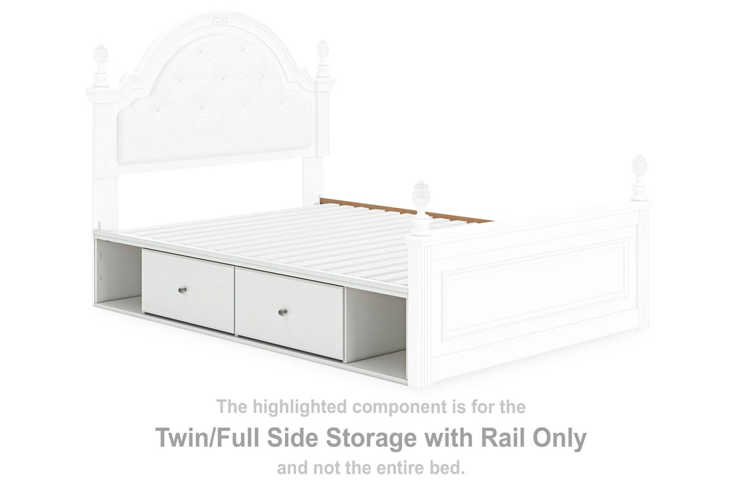 Kozlani - Twin/Full Side Storage With Rail - White - Simple Home Plus
