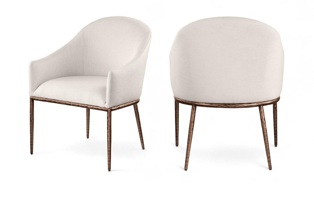 Ferro - Upholstered Dining Arm Chair With Brushed Bronze Legs - Simple Home Plus