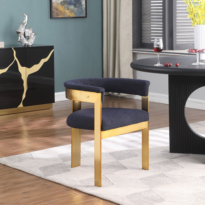 Romeo - Boucle Dining Chair With Gold Base (Set of 2) - Simple Home Plus