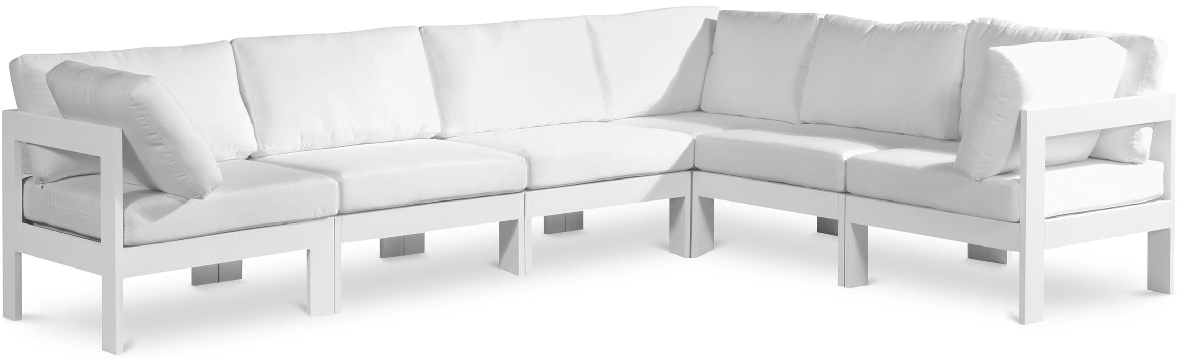 Nizuc - Outdoor Patio 6 Piece Modular Sectional With White Frame - Simple Home Plus