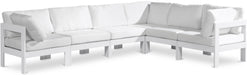 Nizuc - Outdoor Patio 6 Piece Modular Sectional With White Frame - Simple Home Plus