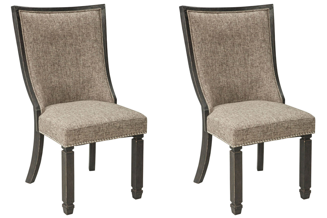 Tyler Creek - Dining UPH Side Chair (Set of 2) - Framed Back - Black / Grayish Brown - Simple Home Plus