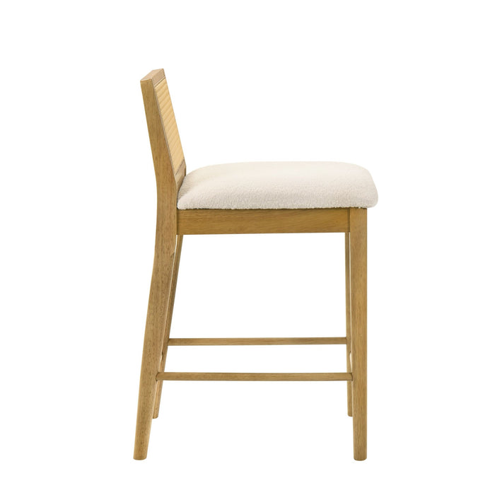 Tobias - Coastal Modern Wood Counter Height Kitchen Bar Stool - Simple Home Plus