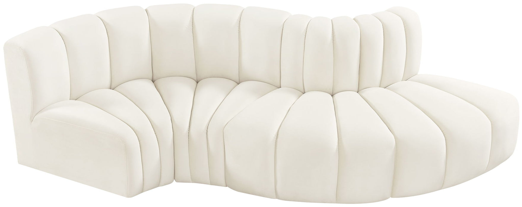 Arc - Velvet 4 Piece L-Shaped Modular Sofa - Simple Home Plus
