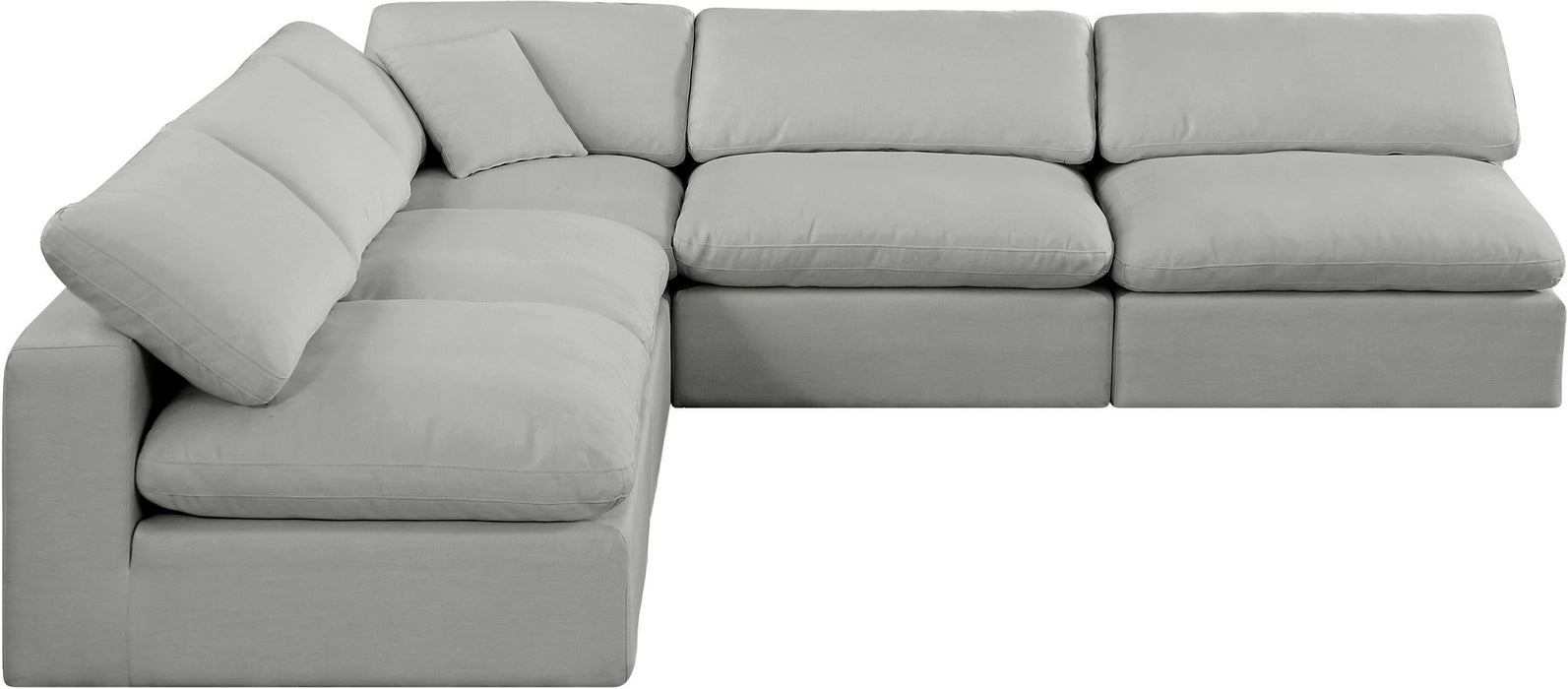 Comfy - 5 Piece Linen Modular Corner Armless Sectional - Simple Home Plus