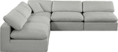 Comfy - 5 Piece Linen Modular Corner Armless Sectional - Simple Home Plus