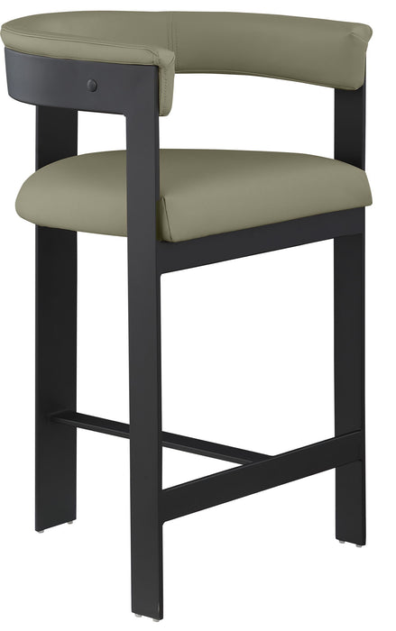 Romeo - Faux Leather Counter Stool With Black Base (Set of 2) - Simple Home Plus