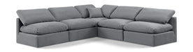 Indulge - Velvet 5 Piece Modular Corner Armless Sectional - Simple Home Plus