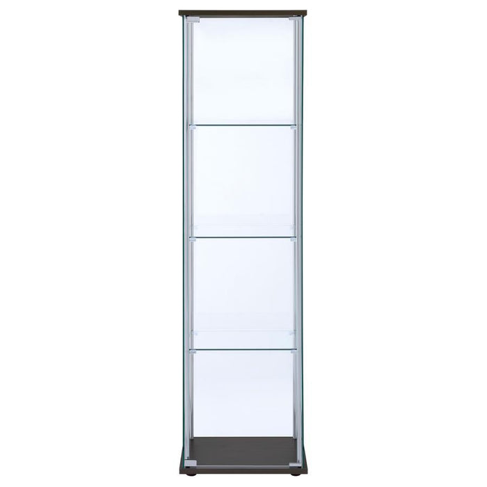 Bellatrix - 4-Shelf Clear Glass Curio Cabinet - Simple Home Plus