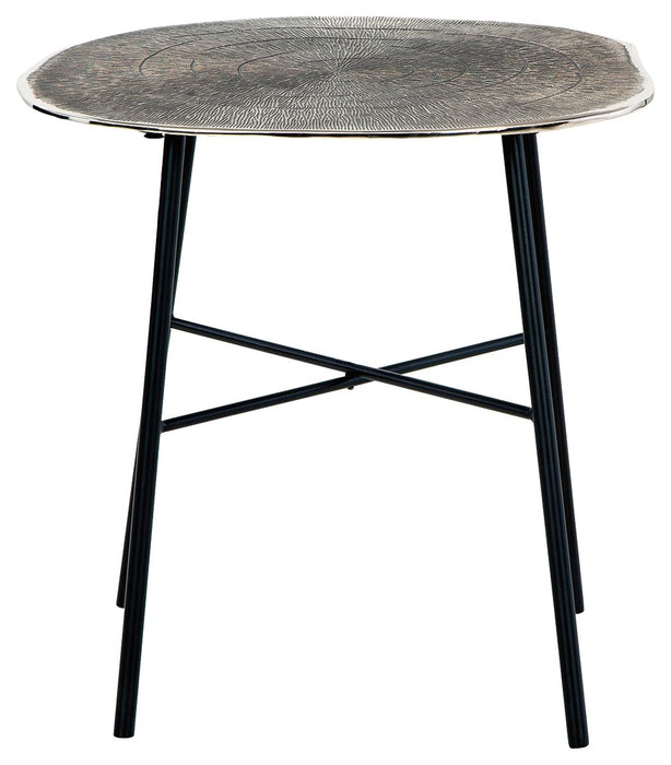 Laverford - Chrome / Black - Round End Table - Simple Home Plus