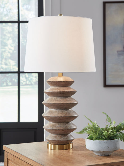 Jyllyard - Brown / Gold Finish - Poly Table Lamp - Simple Home Plus