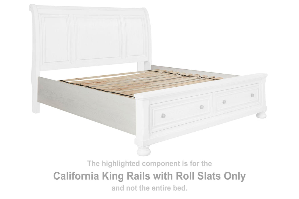 Robbinsdale - Cal King Rails with Roll Slats - Antique White - Simple Home Plus