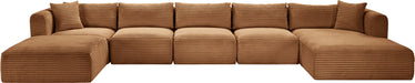 Shaggy - Fabric 6 Piece Modular Sectional With Chaise And Ottoman - Simple Home Plus