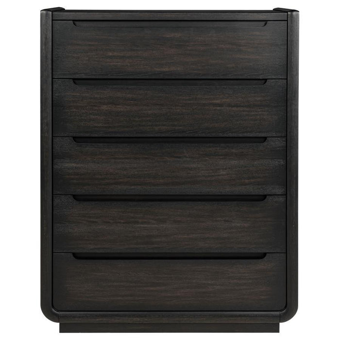 Leandro - 5-Drawer Bedroom Chest Of Drawers - Burnished Black - Simple Home Plus