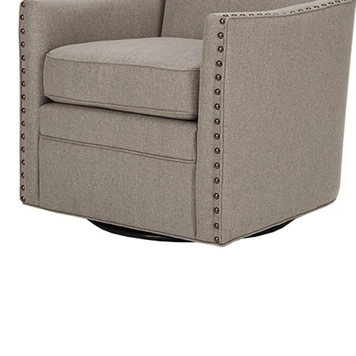 Devrim - Herringbone Texture Swivel Chair - Natural - Simple Home Plus