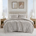 Jasmine - Full/Queen Ultrasoft Ribbed Comforter Set - Light Gray - Simple Home Plus
