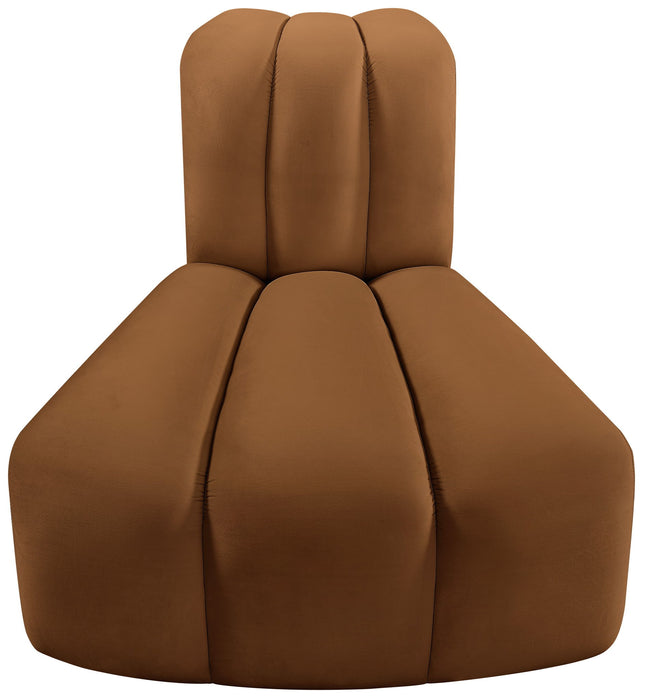 Arc - Velvet Reverse Corner Chair - Saddle - Simple Home Plus