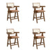 Harley - Nutmeg Brown Solid Wood And Rattan Upholstered 26" Counter Height Barstool - Simple Home Plus