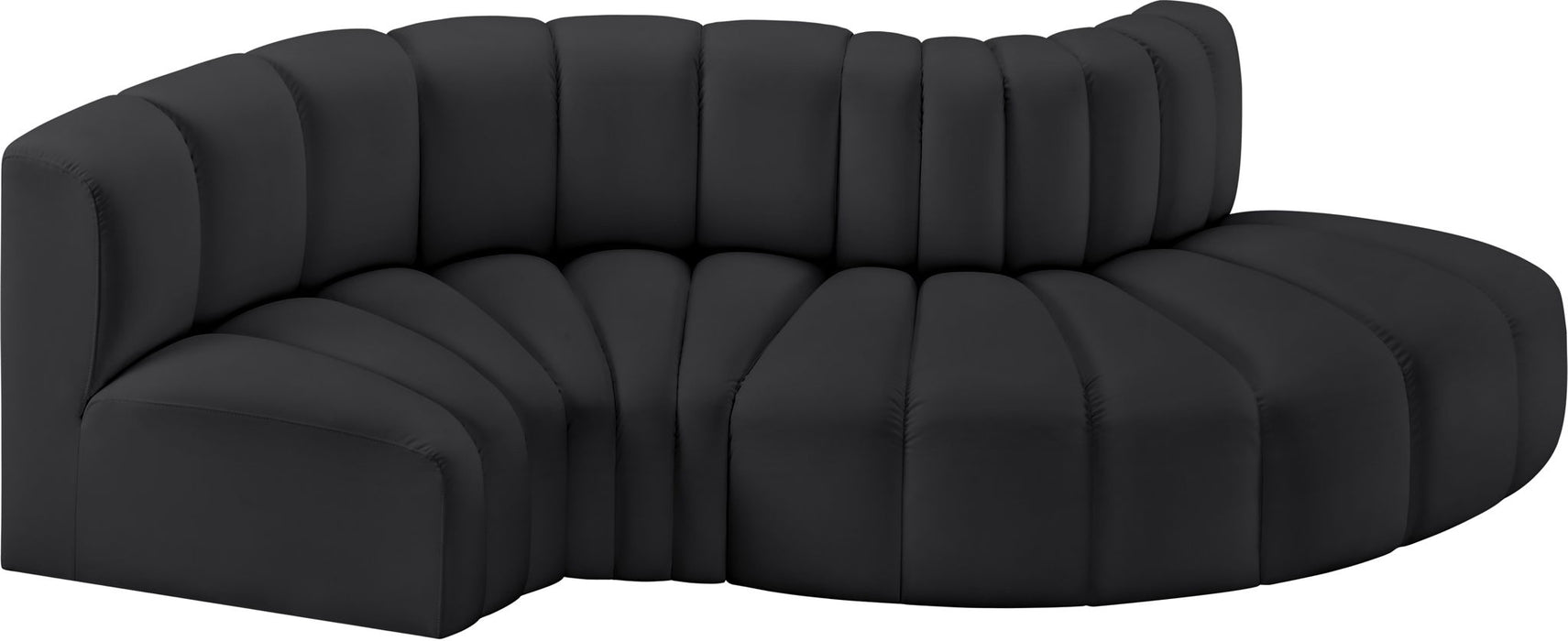 Arc - Faux Leather 4 Piece L-Shaped Modular Sofa - Simple Home Plus
