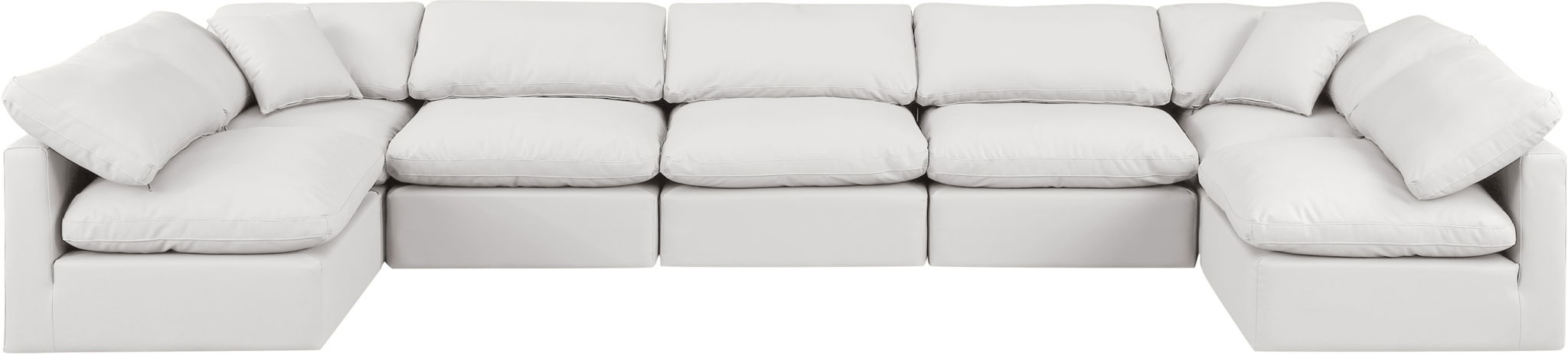 Indulge - Faux Leather 7 Piece Modular U-Shaped Sectional - Simple Home Plus