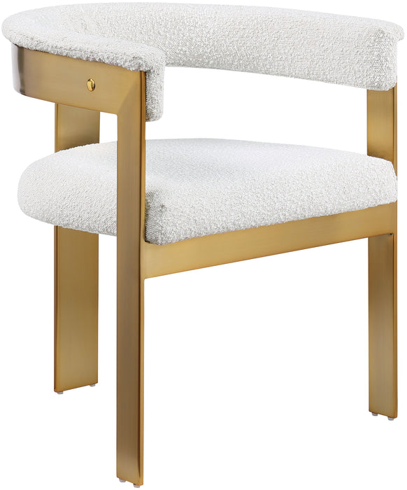 Romeo - Boucle Dining Chair With Gold Base (Set of 2) - Simple Home Plus