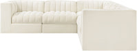 Rummi - Symmetrical Velvet Performance Fabric Upholstered 5 Piece Modular Sectional - Simple Home Plus