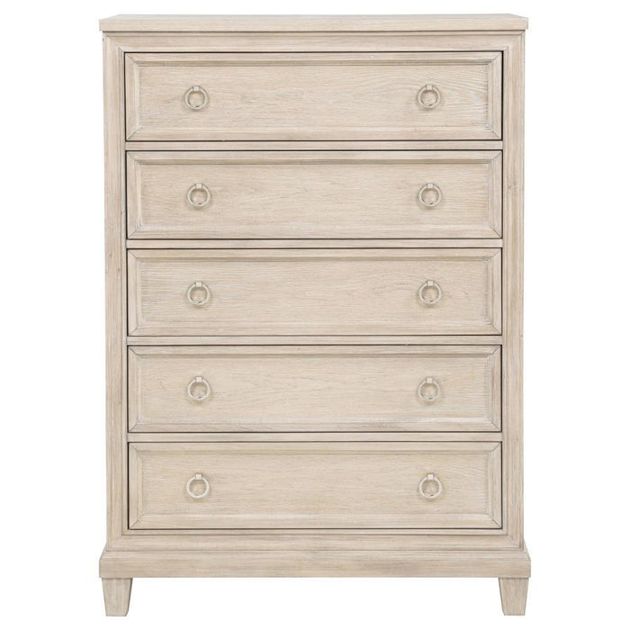 Pembroke - 5-Drawer Chest Of Drawers - Washed Oak - Simple Home Plus