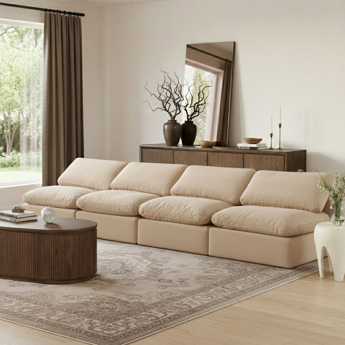 Indulge - Velvet 4 Seat Modular Armless Sofa - Simple Home Plus