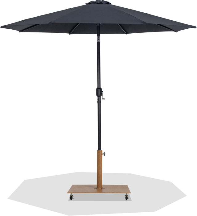 Fiji - Aluminum Patio Umbrella With Square Teak And Black Base - Simple Home Plus