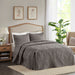 Quebec - King Fitted Bedspread (Set of 3) - Dark Gray - Simple Home Plus