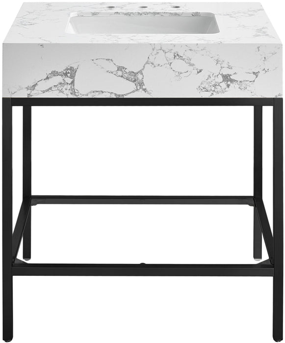 Marmo - Engineered Marble Bathroom Vanity With Black Base - Simple Home Plus