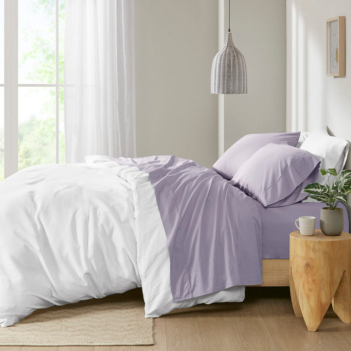 King Peached Percale Sheet Set - Purple - Simple Home Plus