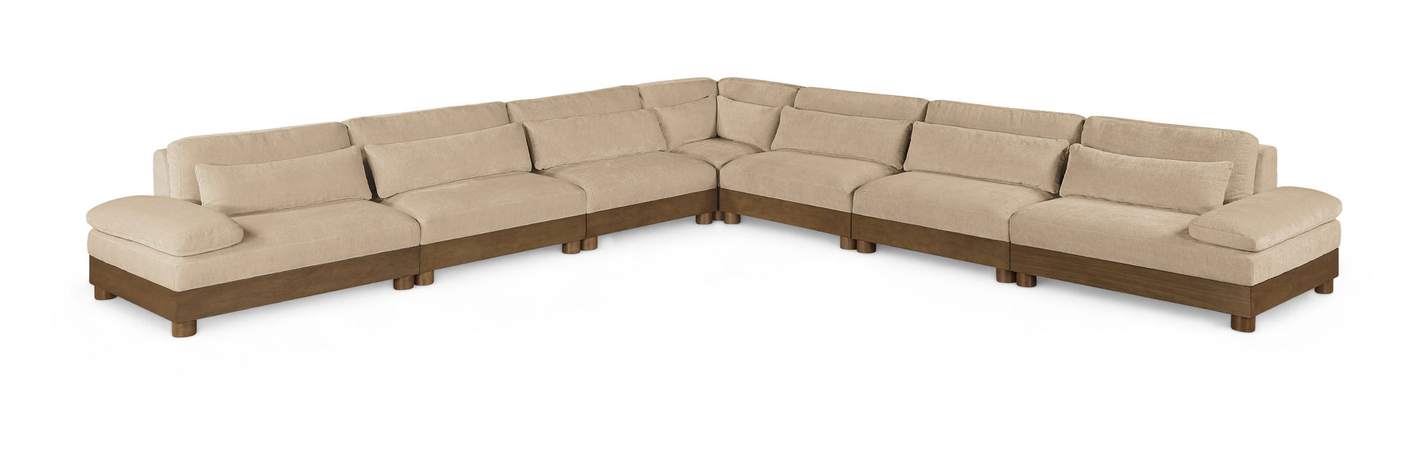 Turin - Chenille Fabric Upholstered Modular Sectional - Beige - Simple Home Plus